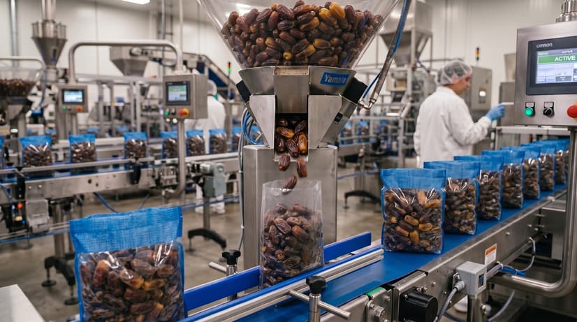 Automated line weighing and bagging dates for export
